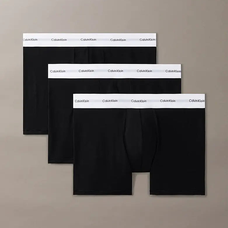 Calvin Klein 3 Pack Boxer Briefs – Cotton Modal Stretch Underwear, Black