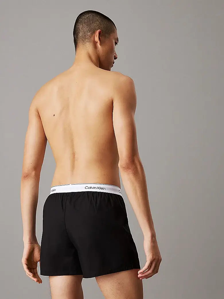 Calvin Klein 3 Pack Slim Fit Boxers - Icon Cotton Stretch, Black / Glacier / Blue