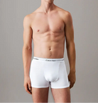 Calvin Klein 3 Pack Relaxed Dart Trunks - Icon Cotton Stretch, White