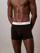 Calvin Klein 3 Pack Relaxed Dart Trunks - Icon Cotton Stretch, Black