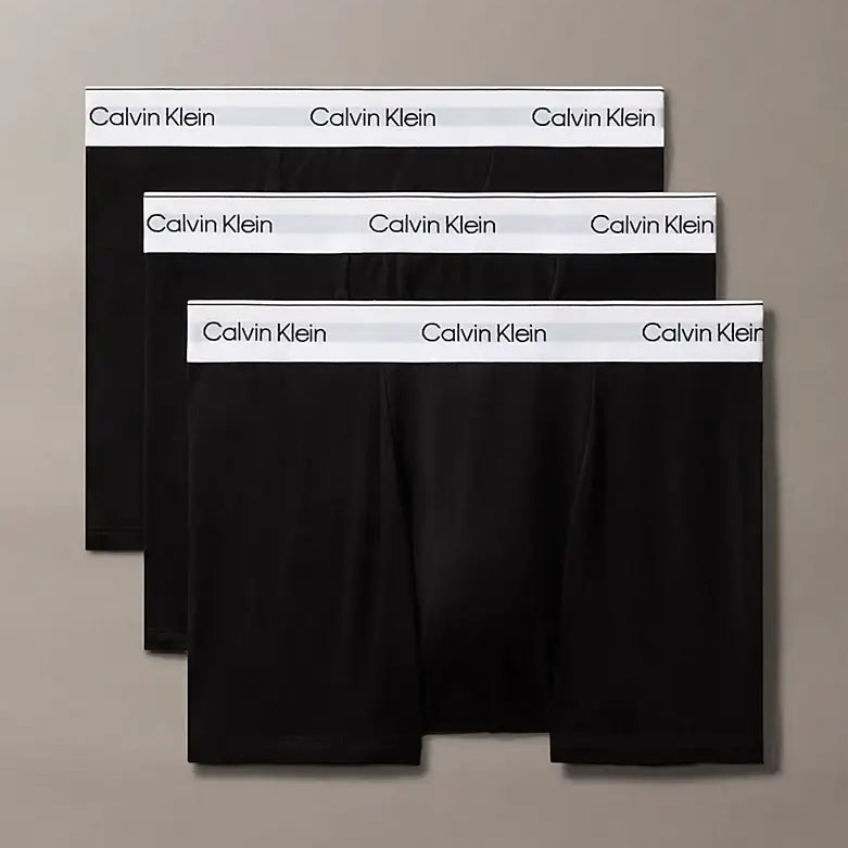 Calvin Klein 3 Pack Relaxed Dart Trunks - Icon Cotton Stretch, Black