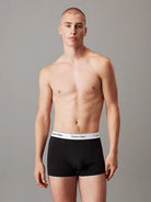 Calvin Klein 3 Pack Relaxed Dart Trunks - Icon Cotton Stretch, Black / Glacier / Blue
