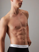 Calvin Klein 3 Pack Relaxed Dart Trunks - Icon Cotton Stretch, Black / Glacier / Blue