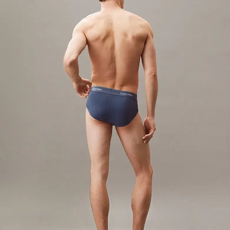 Calvin Klein 3 Pack Briefs - Icon Cotton Stretch, Red/Vintage Indigo/Moonbeam