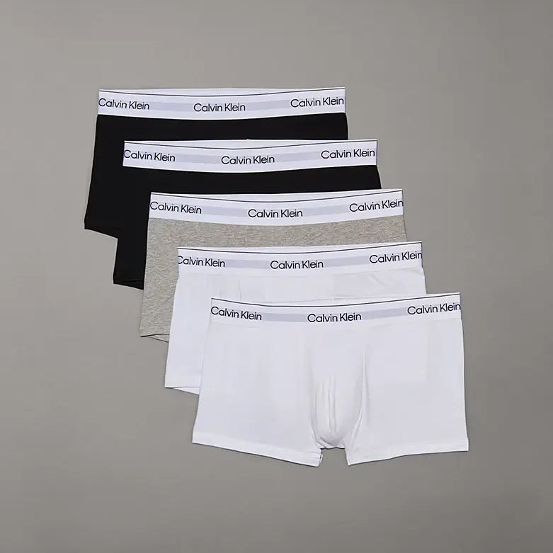 Calvin Klein Icon Stretch 5 Pack Low Rise Trunks – Black / White / Grey