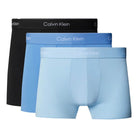 Calvin Klein 3 Pack Low Rise Trunks - Icon Cotton Stretch, Black / Glacier / Blue