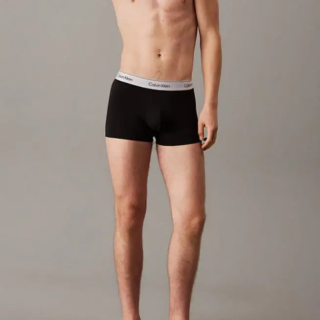 Calvin Klein 3 Pack Trunks - Icon Cotton Stretch, Black Multi
