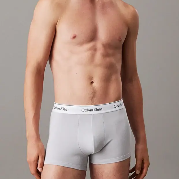Calvin Klein 3 Pack Trunks - Icon Cotton Stretch, Vint Indigo, Micro Chip, Lilac