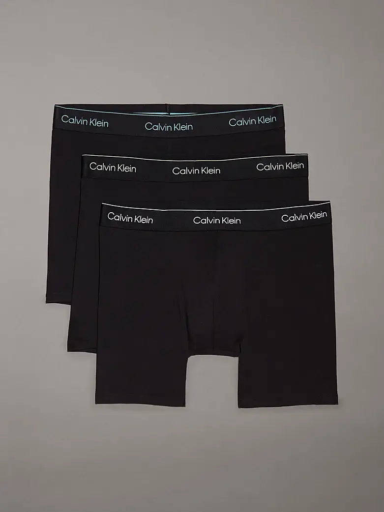 Calvin Klein 3 Pack Boxer Briefs – ICON Cotton Stretch, Black / Coloured Logo