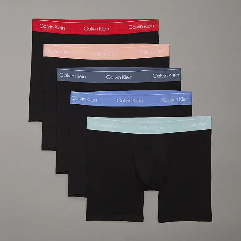 Calvin Klein 5 Pack Boxer Briefs – ICON Cotton Stretch, Black - Multi