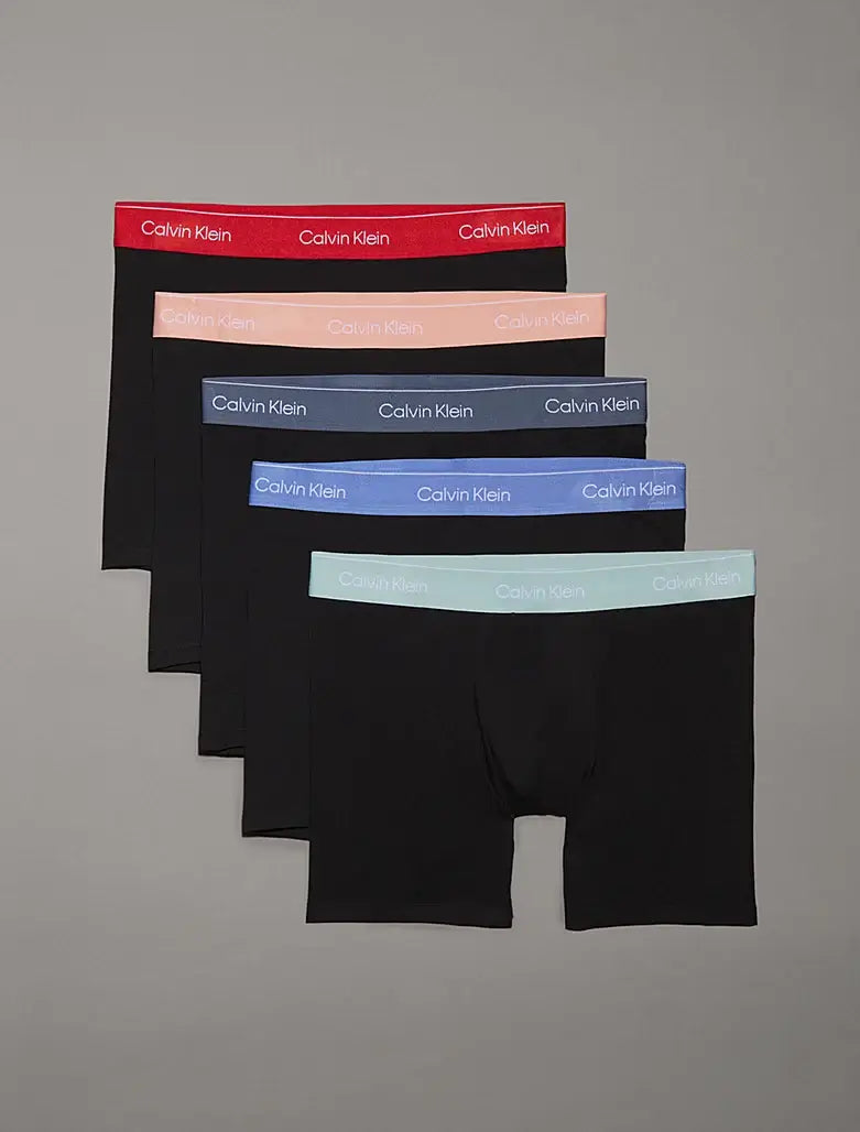 Calvin Klein 5 Pack Boxer Briefs – ICON Cotton Stretch, Black - Multi
