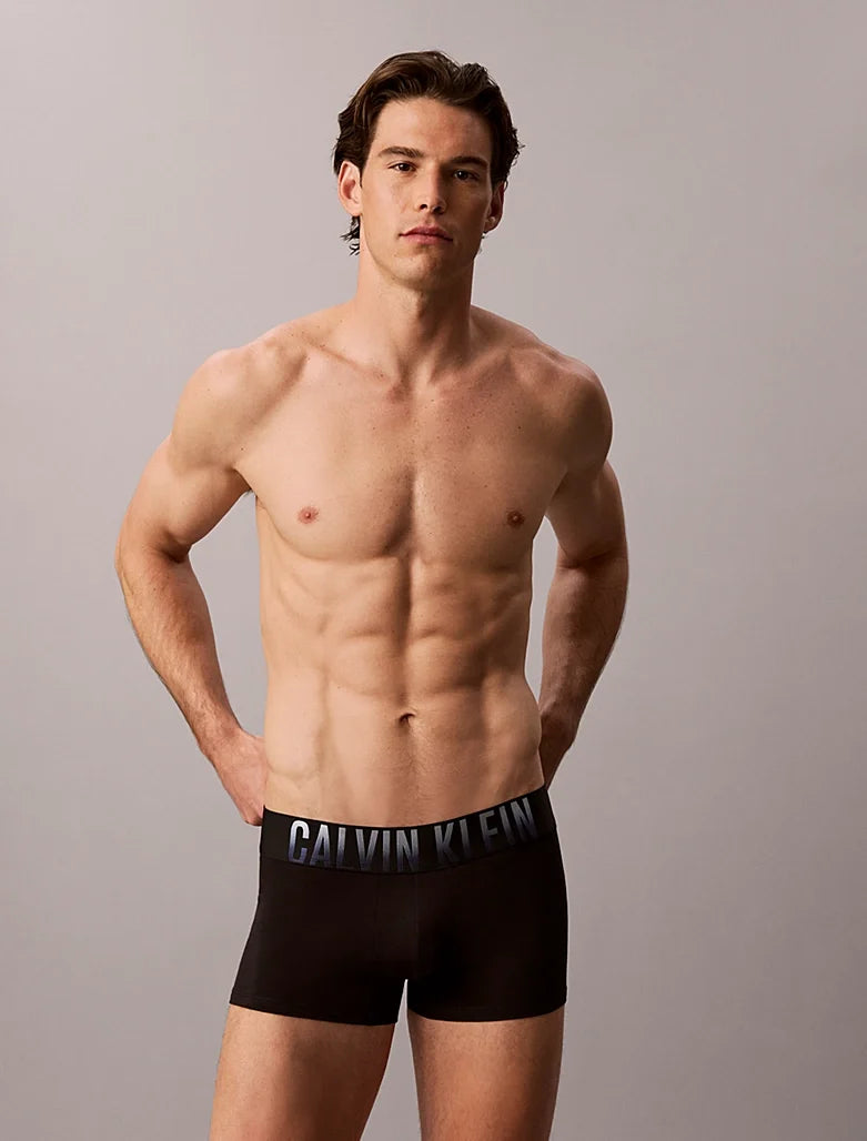 Calvin Klein Intense Power Cotton 3 Pack Trunks Black Multi - front detail
