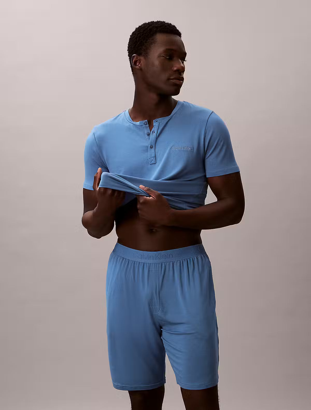 Calvin Klein Ultra Soft Modal Henley Pyjama T-Shirt – Breathable Stretch Loungewear