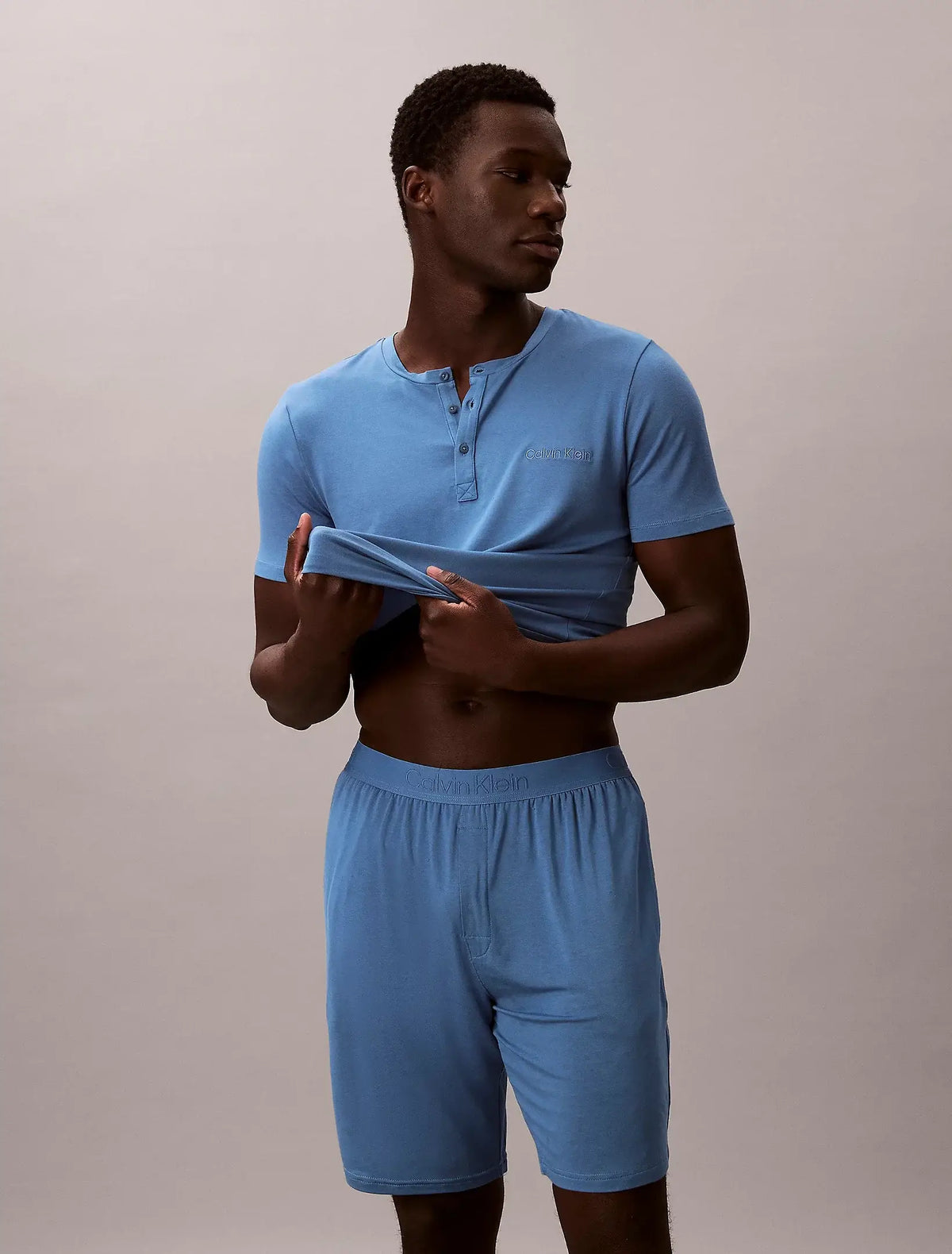 Calvin Klein Ultra Soft Modal Henley Pyjama T-Shirt – Breathable Stretch Loungewear