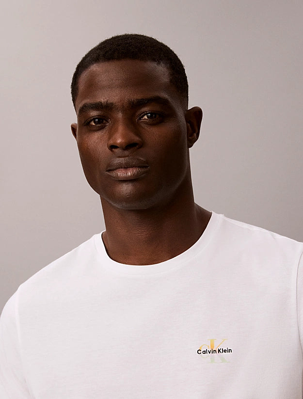 Calvin Klein Icon Cotton white lounge T-shirt – full outfit front view on model
