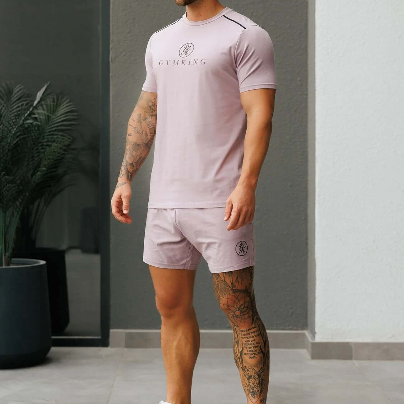 Gym King Pro Logo V2 Jersey Tee - Lilac Smoke