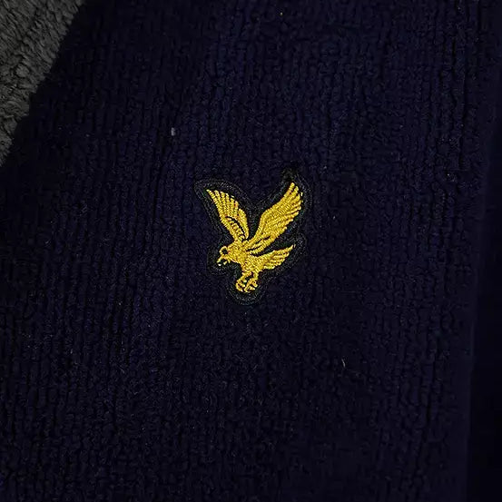 Lyle & Scott Adrian Contrast Collar And Belt Bath Robe - Peacoat