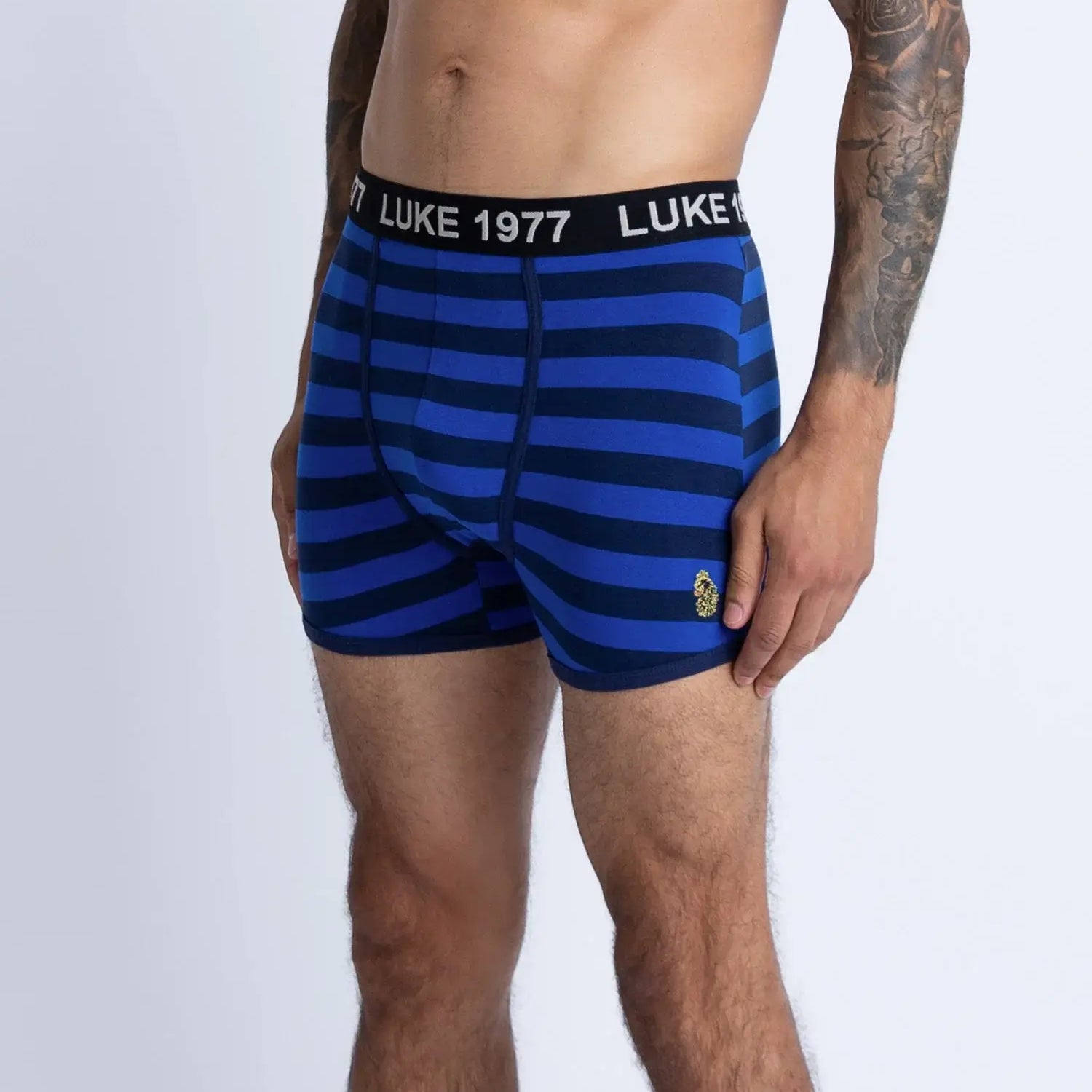 Luke NITER Soft Cotton Trunk Boxers 3 Pack - Navy Stripes