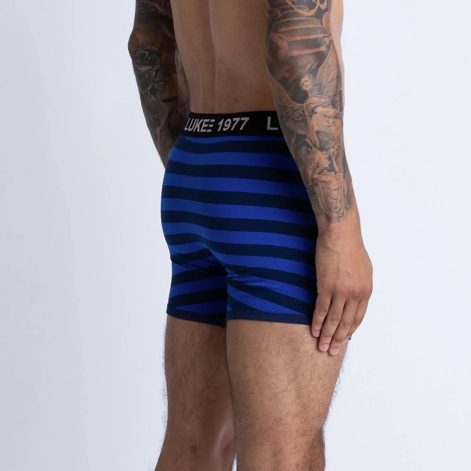 Luke NITER Soft Cotton Trunk Boxers 3 Pack - Navy Stripes