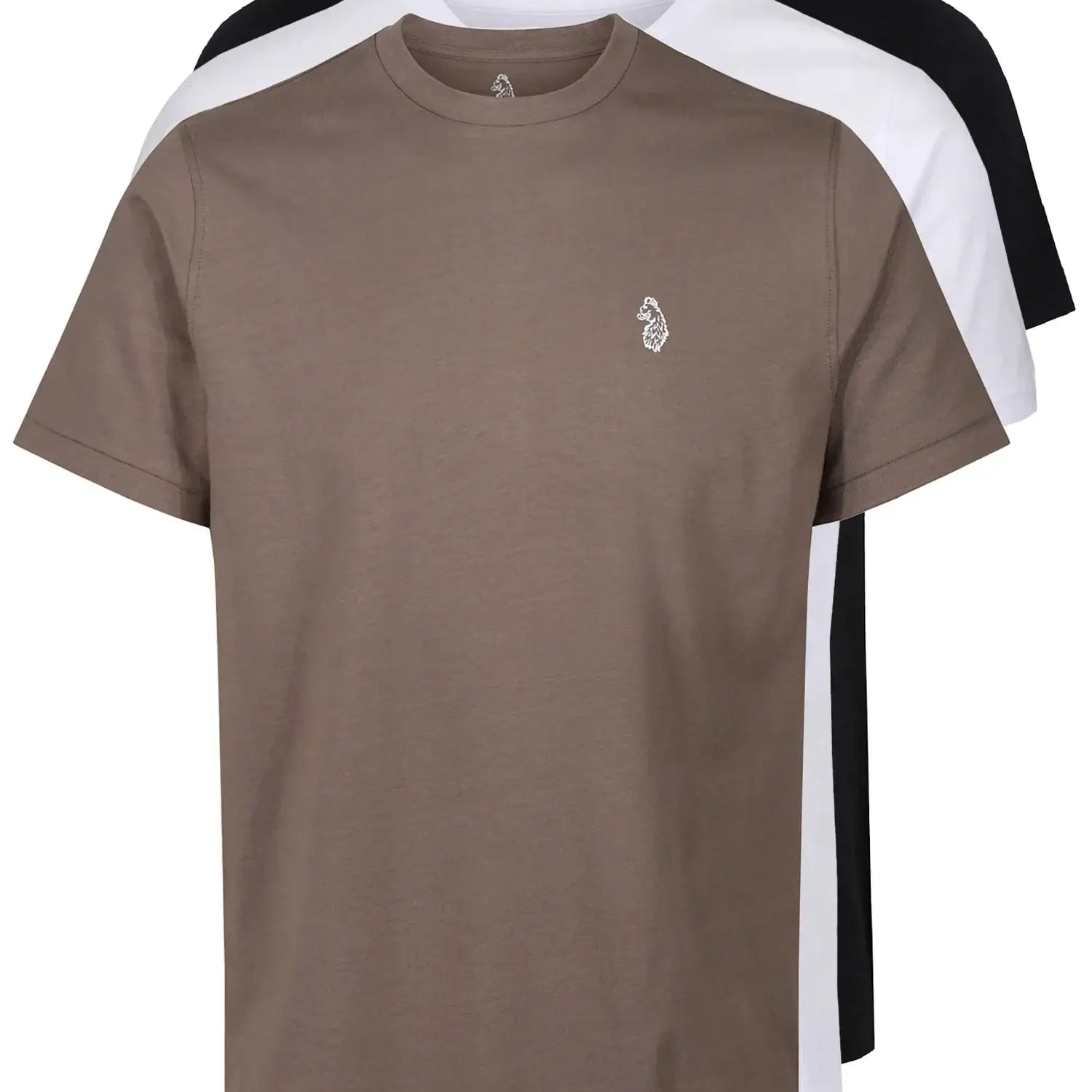 LUKE 1977 Johnys 3 Pack T-Shirt, Black/White/Mushroom