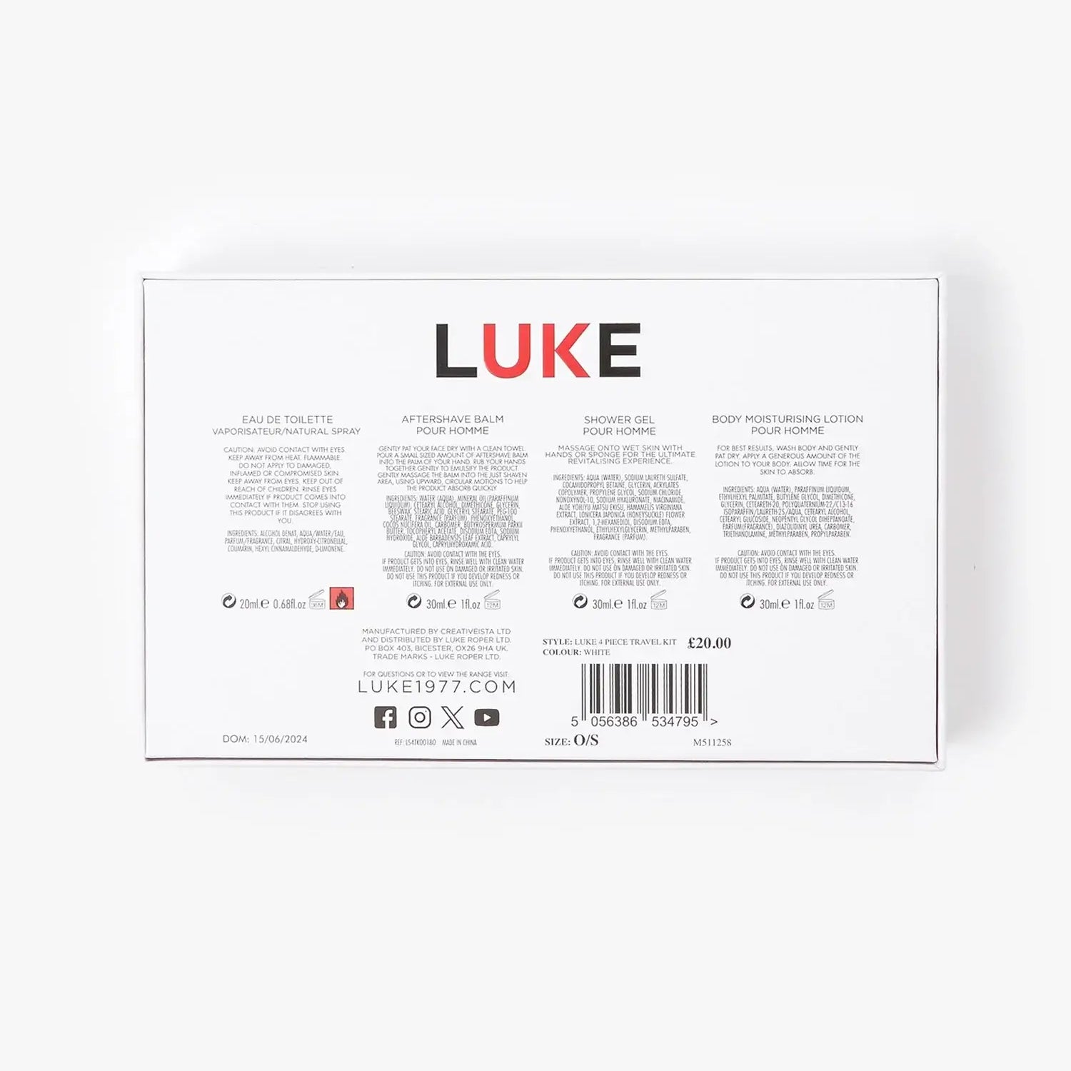 LUKE Sport 4-Piece Travel Set | Men’s Grooming & Fragrance Kit