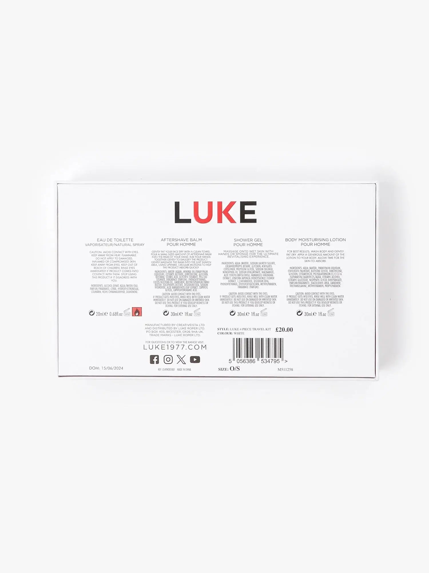 LUKE Sport 4-Piece Travel Set | Men’s Grooming & Fragrance Kit