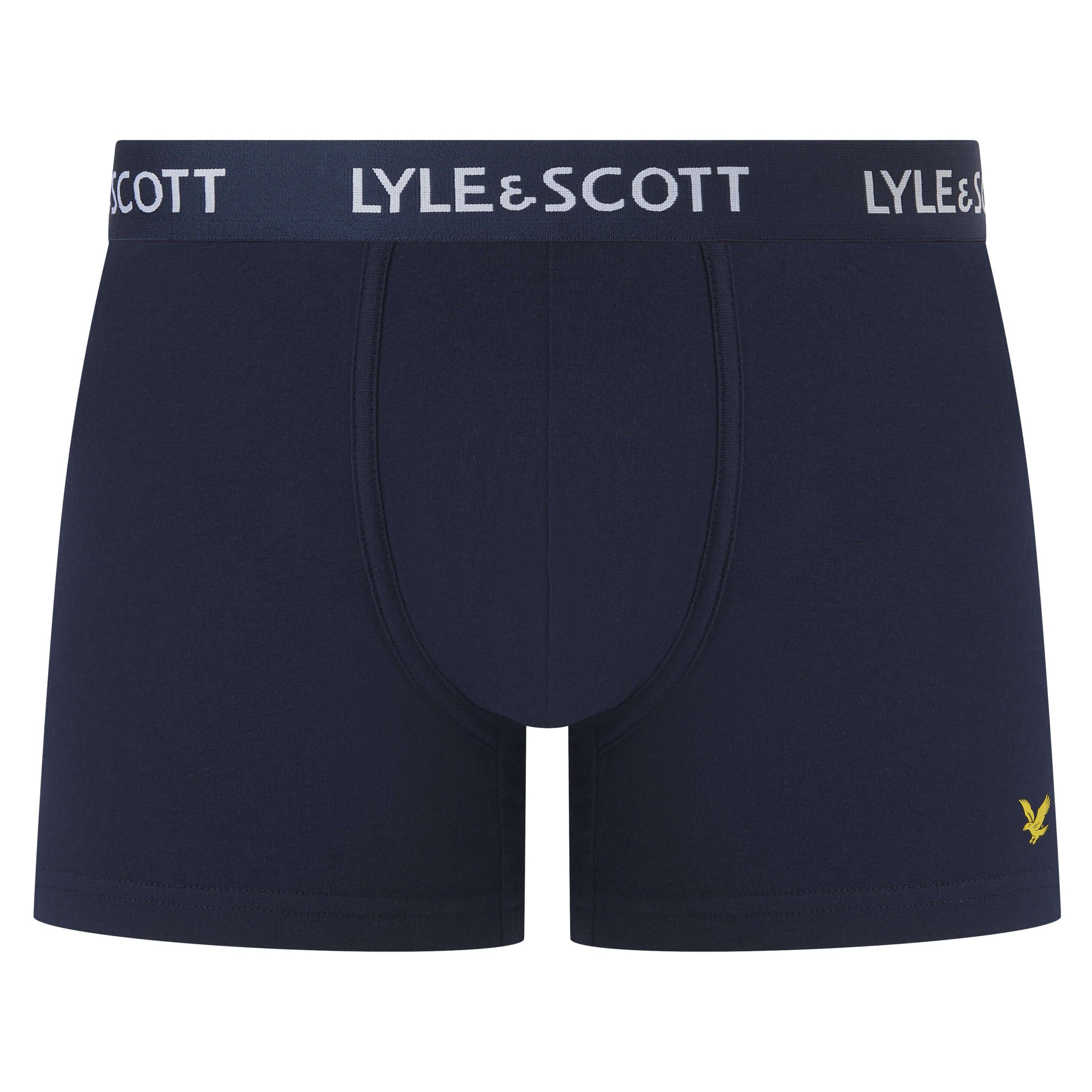 Lyle & Scott Men's 3 Pack Cotton Stretch Trunks - Wine-tasting / Check / Peacoat