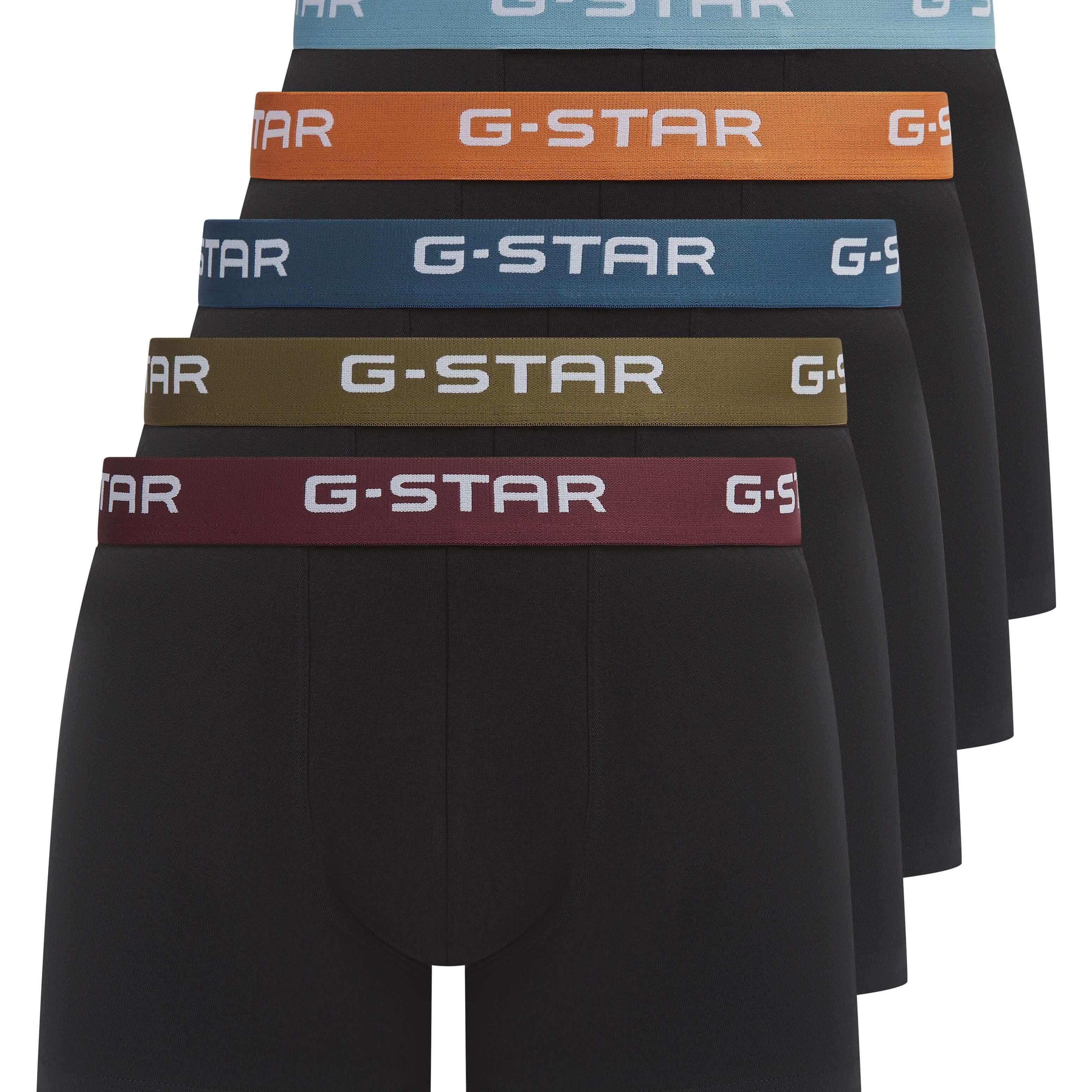 G-Star Men’s 5 Pack Cotton Stretch Trunks – Black Multi