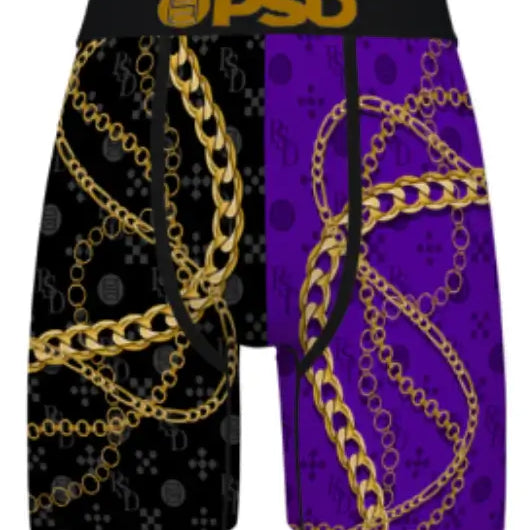 PSD Mamba Luxe, Standard Length Underwear 7" Boxer Briefs - Purple Gold