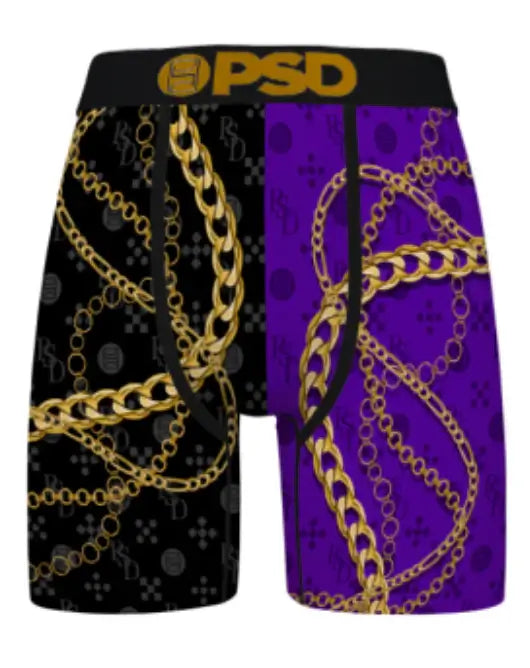 PSD Mamba Luxe, Standard Length Underwear 7" Boxer Briefs - Purple Gold