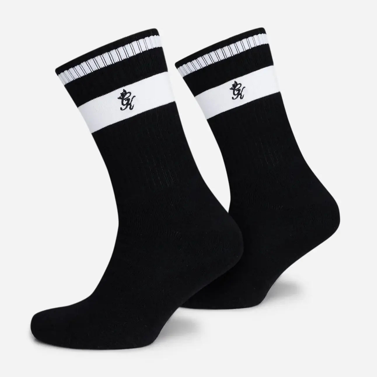 Gym King Ryu Socks – 2 Pack | Unisex Ribbed Black Sports Socks