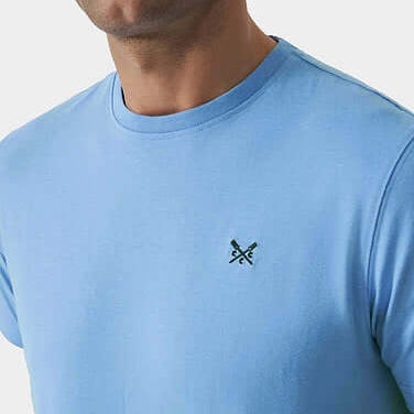 Crew Clothing Classic Crew Neck T-Shirt, 100% Cotton - Heritage Sky Blue