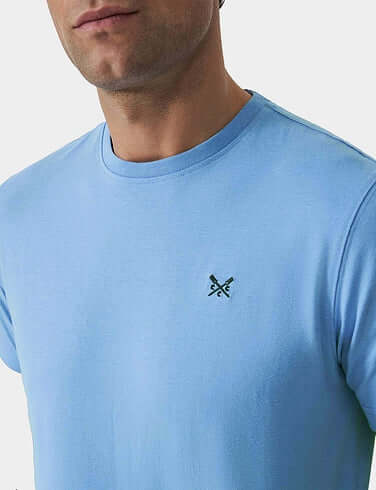 Crew Clothing Classic Crew Neck T-Shirt, 100% Cotton - Heritage Sky Blue