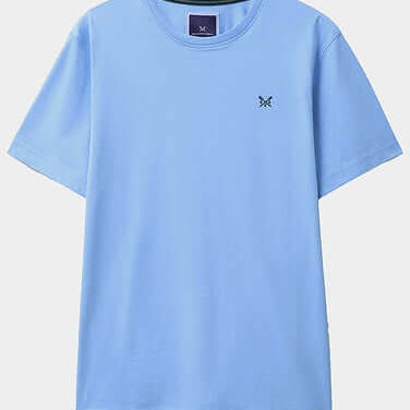 Crew Clothing Classic Crew Neck T-Shirt, 100% Cotton - Heritage Sky Blue