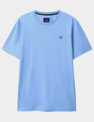 Crew Clothing Classic Crew Neck T-Shirt, 100% Cotton - Heritage Sky Blue