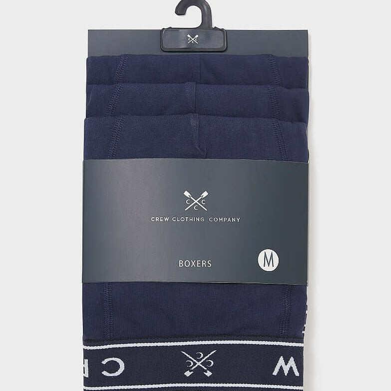Crew Clothing Cotton 3 Pack Cotton Jersey Boxers - Navy