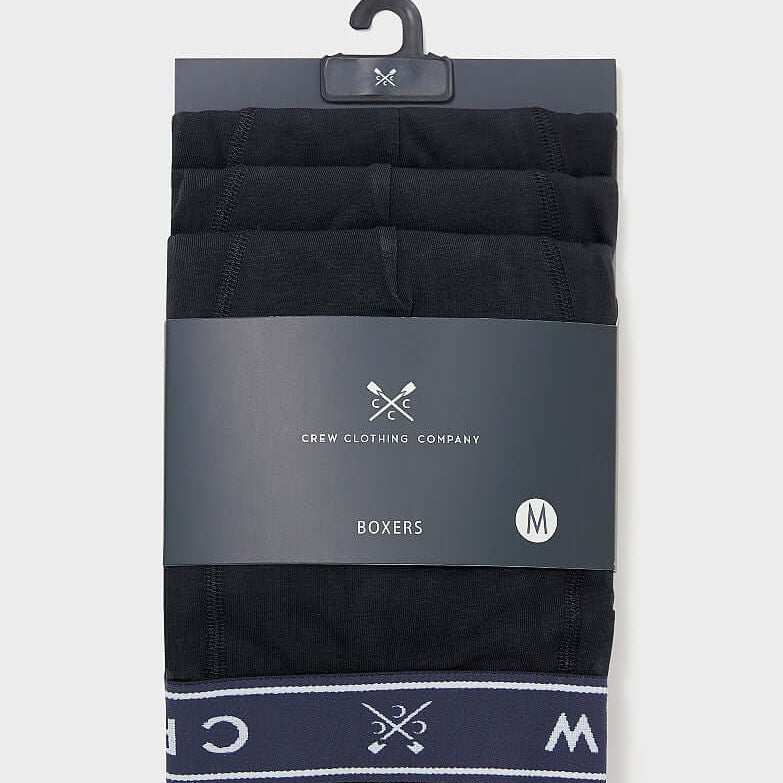 Crew Clothing Cotton 3 Pack Cotton Jersey Boxers - Black