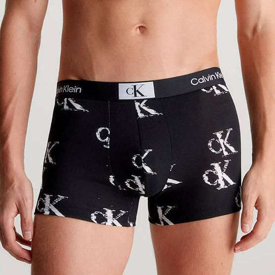 Calvin Klein 3 Pack CK96 Trunks - Red/Black Print