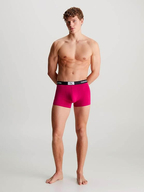 Calvin Klein 3 Pack CK96 Trunks - Red/Black Print