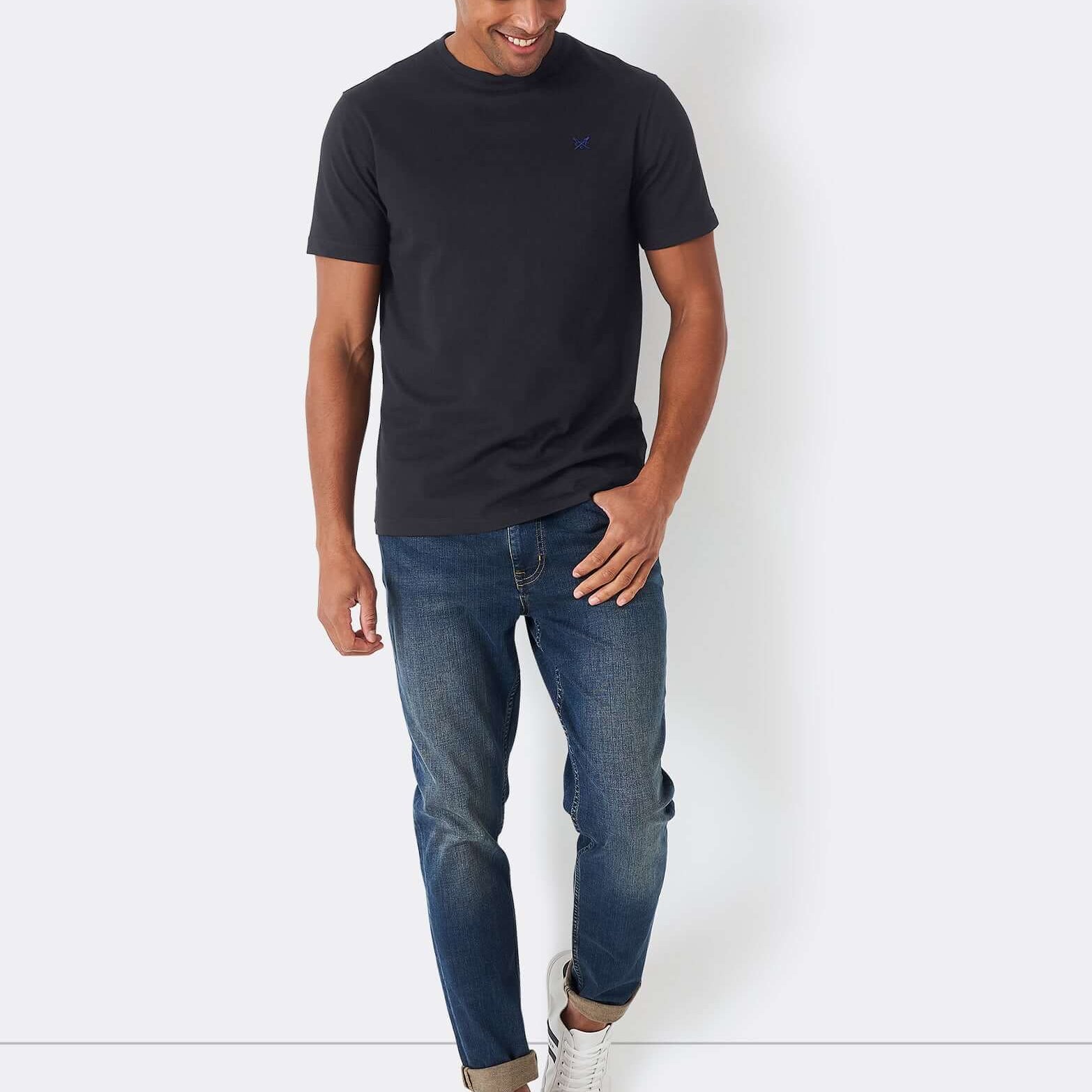 Crew Clothing Classic Crew Neck T-Shirt, 100% Cotton - Heritage Black