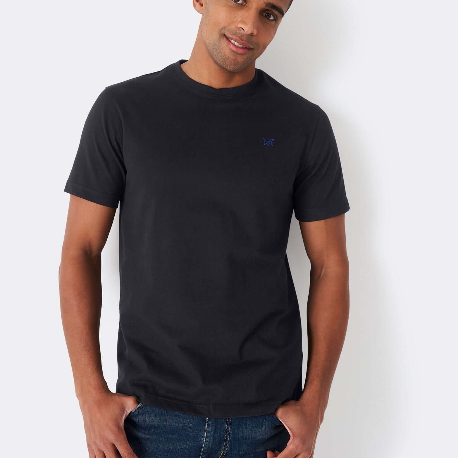 Crew Clothing Classic Crew Neck T-Shirt, 100% Cotton - Heritage Black