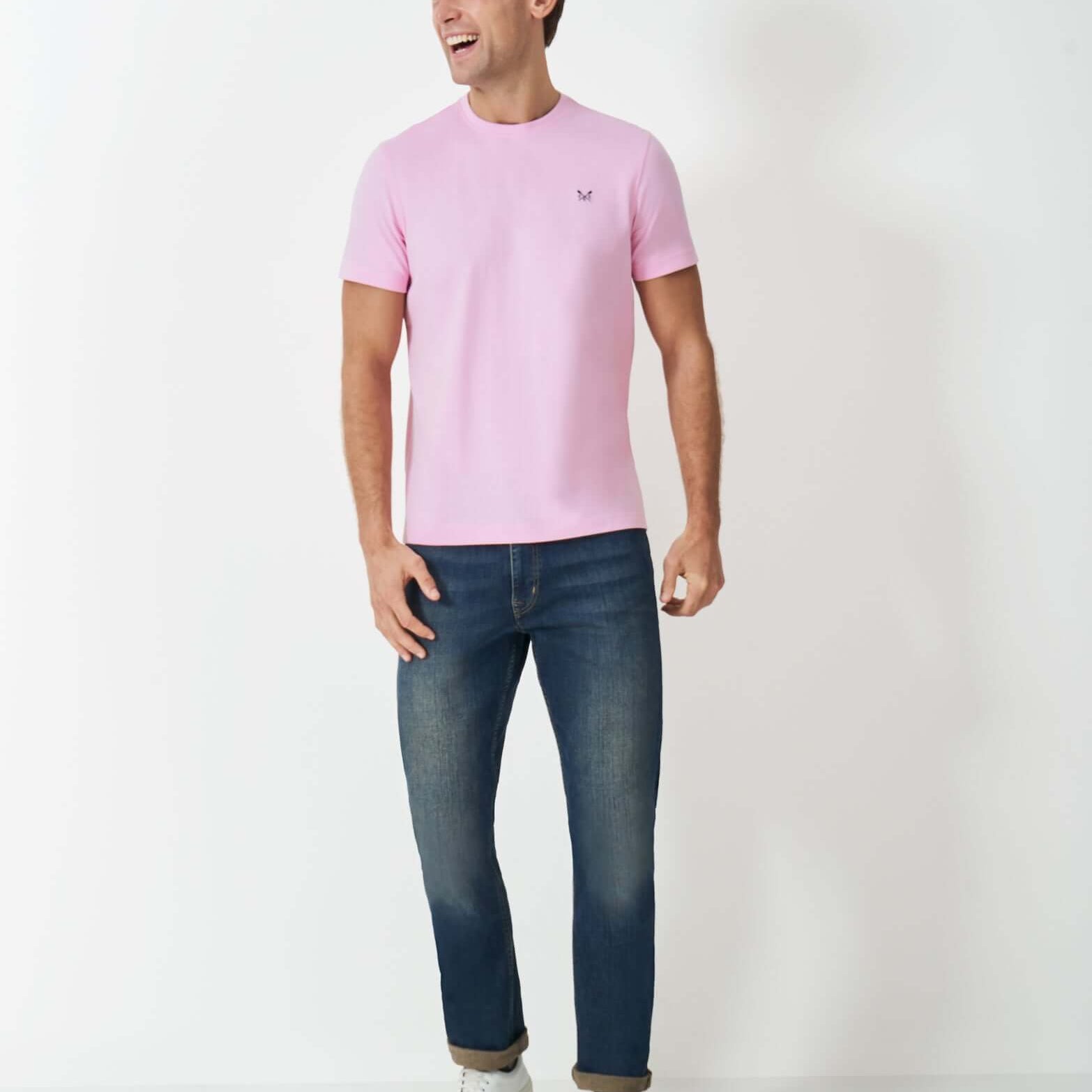 Crew Clothing Classic Crew Neck T-Shirt, 100% Cotton - Classic Pink