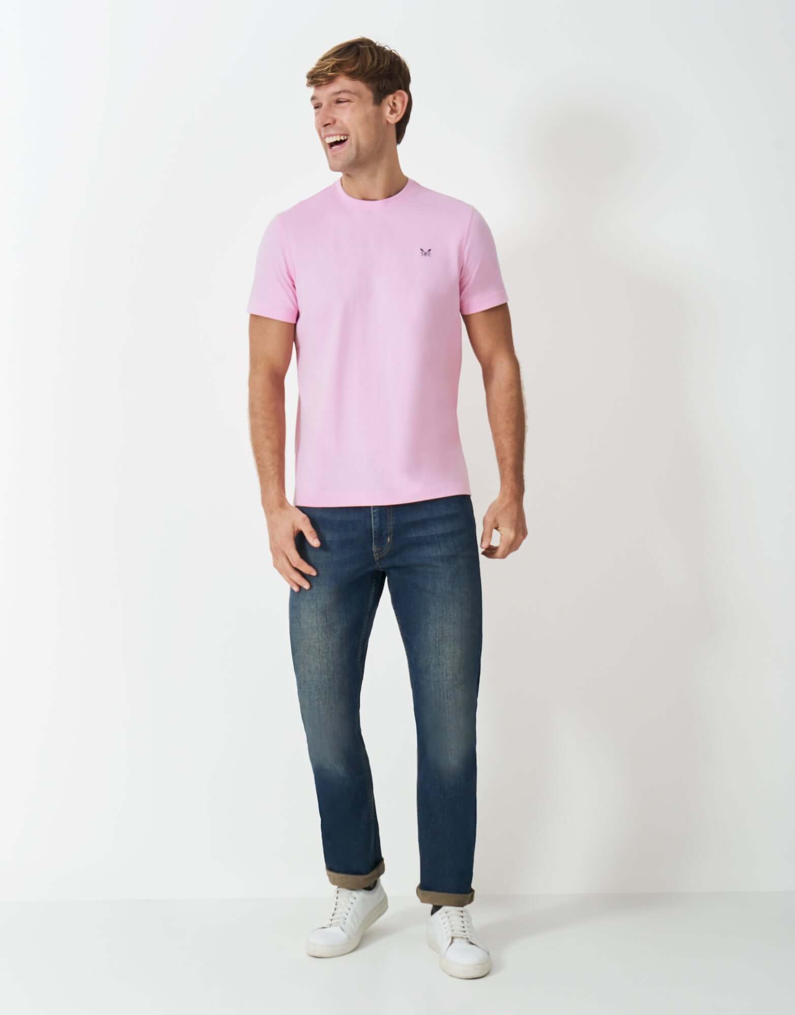 Crew Clothing Classic Crew Neck T-Shirt, 100% Cotton - Classic Pink