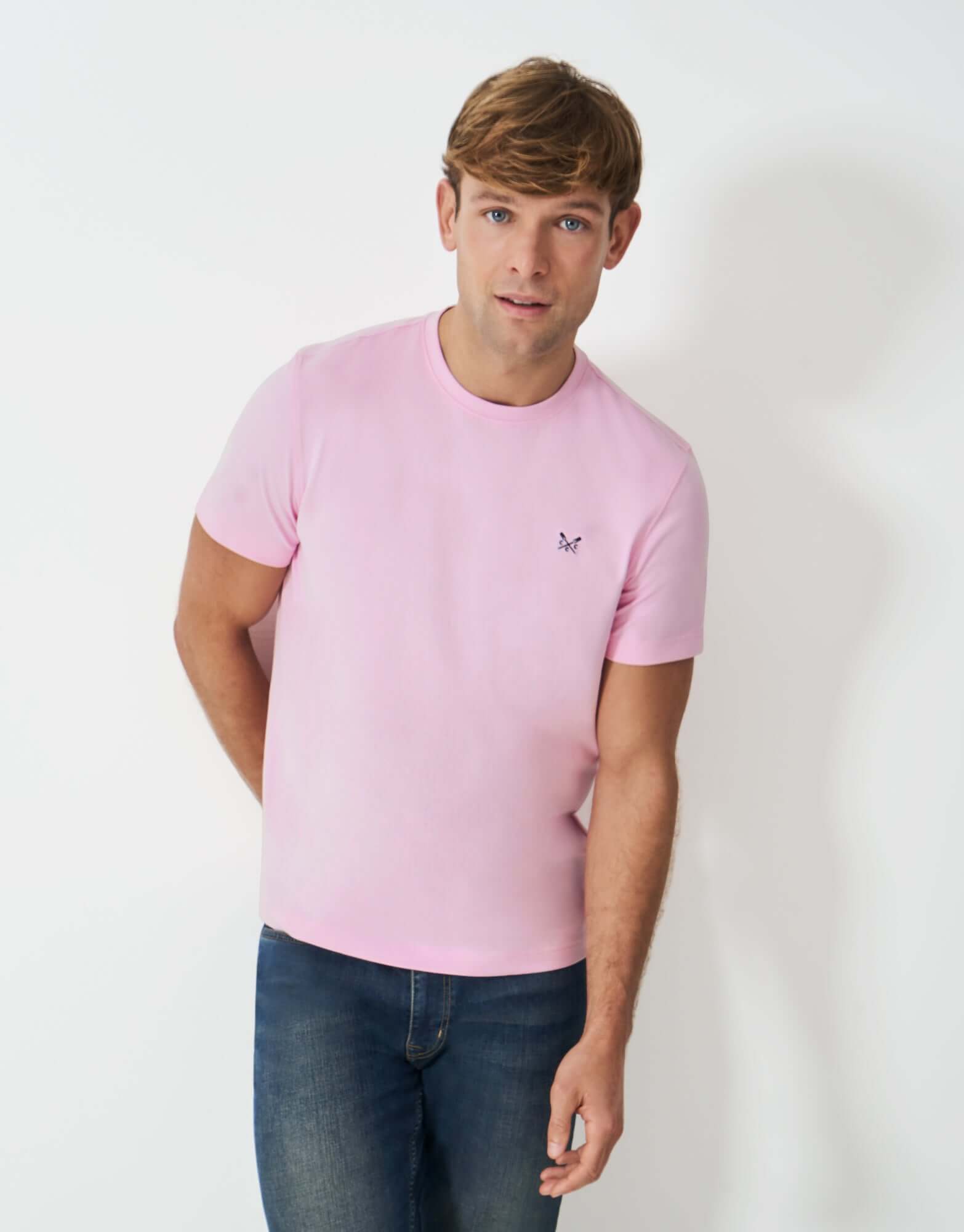 Crew Clothing Classic Crew Neck T-Shirt, 100% Cotton - Classic Pink