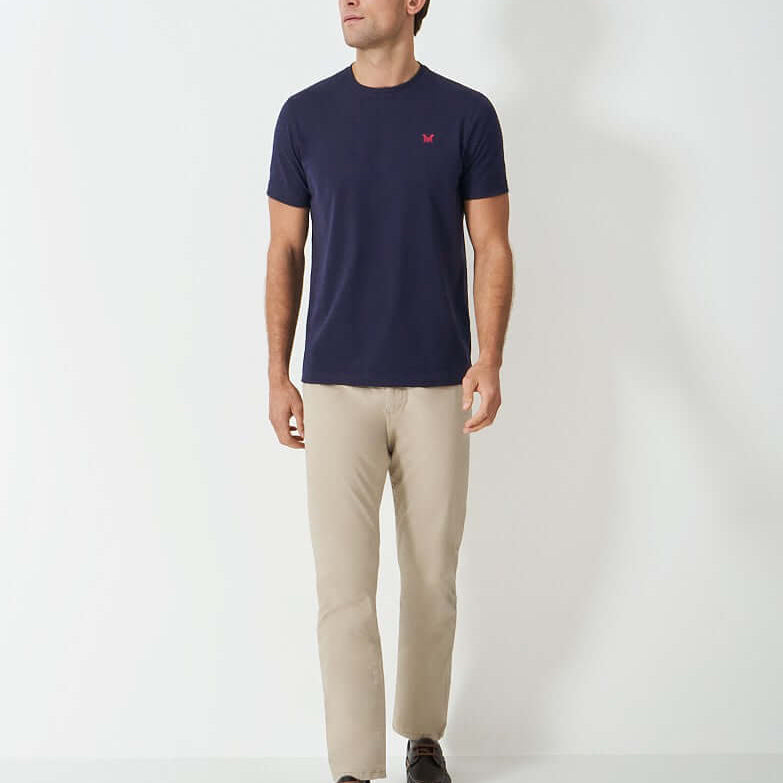 Crew Clothing Classic Crew Neck T-Shirt, 100% Cotton - Heritage Navy