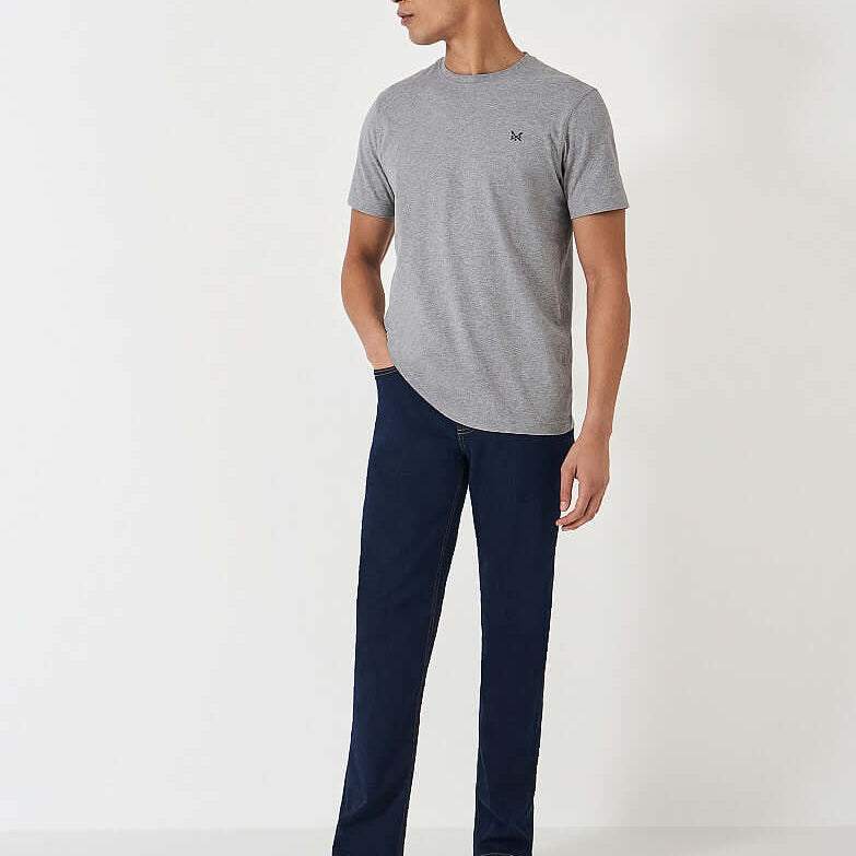 Crew Clothing Classic Crew Neck T-Shirt, 100% Cotton - Heather Grey