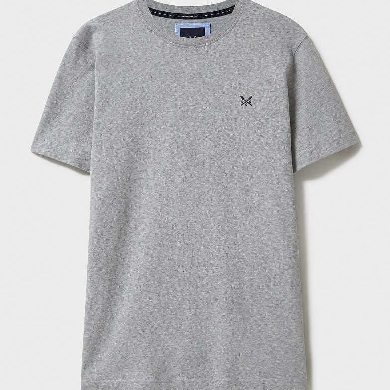 Crew Clothing Classic Crew Neck T-Shirt, 100% Cotton - Heather Grey