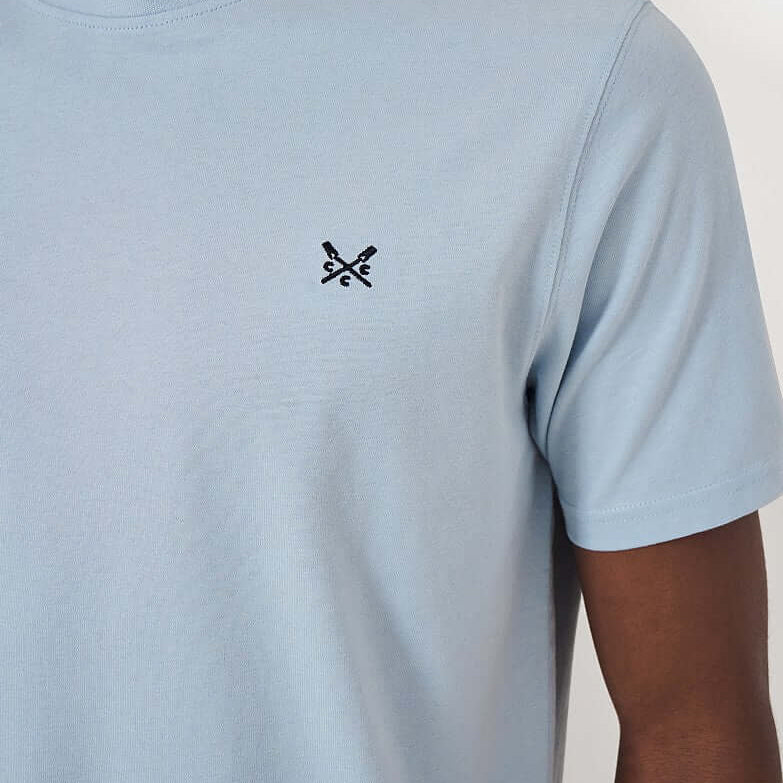 Crew Clothing Classic Crew Neck T-Shirt, 100% Cotton - Heritage Light Blue