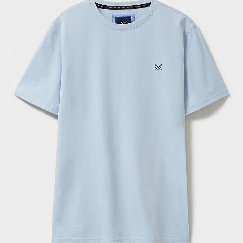 Crew Clothing Classic Crew Neck T-Shirt, 100% Cotton - Heritage Light Blue