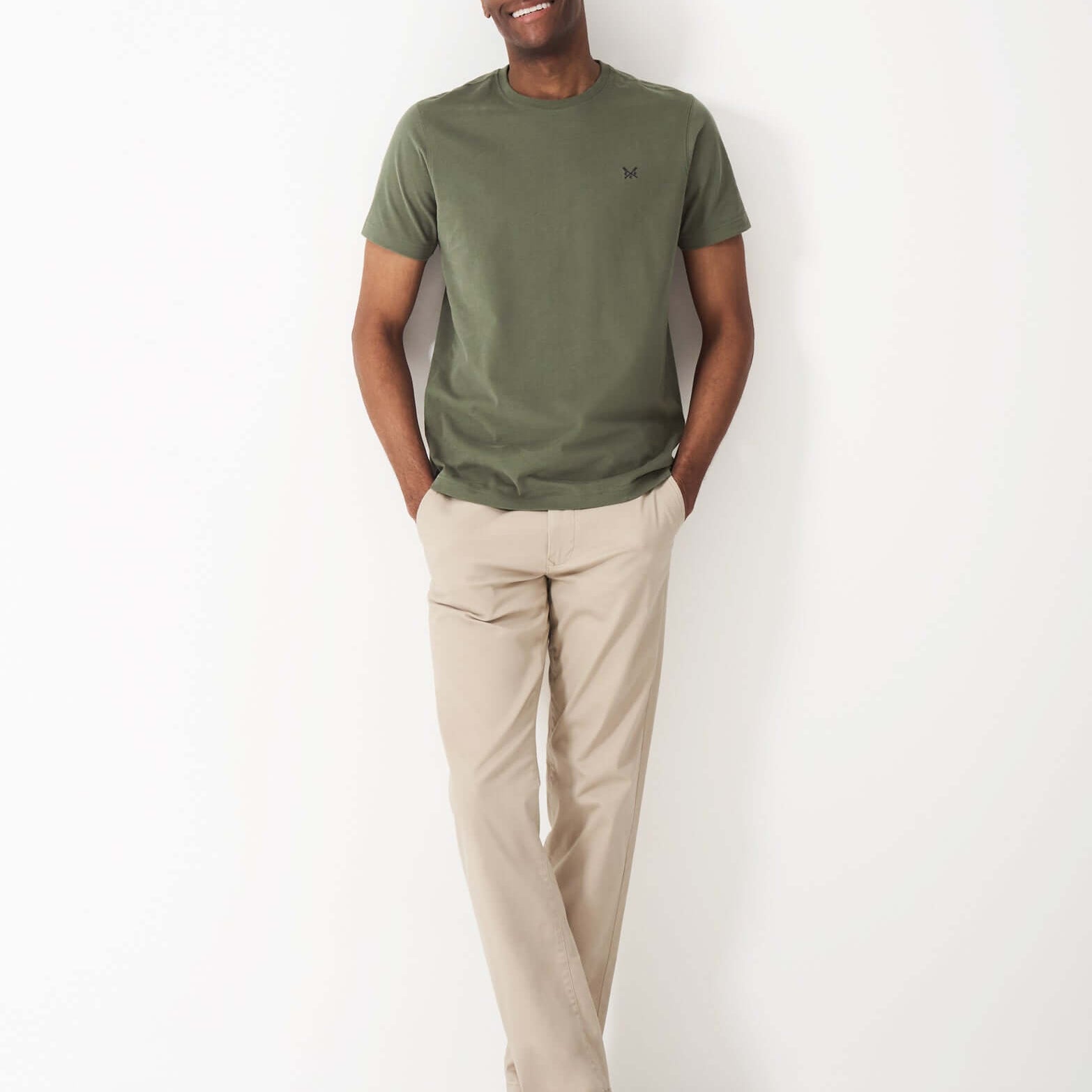 Crew Clothing Classic Crew Neck T-Shirt, 100% Cotton - Heritage Olive